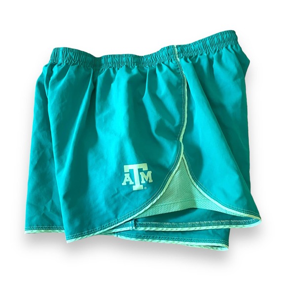 Texas A&M Workout Running Athletic Shorts Green Turquoise Size M for Women - Picture 5 of 8